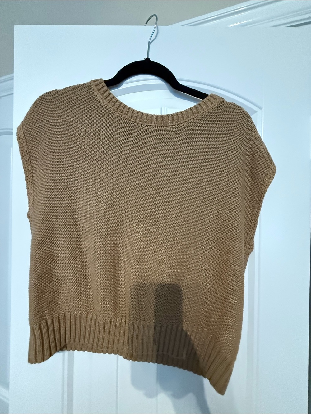 LOFT Camel Knit Sleeveless Sweater Vest